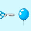 Balloons and scissors